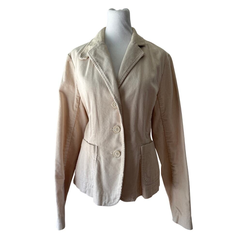 Vintage ‘00s INC International Concepts Cream Corduroy Single Breasted Blazer